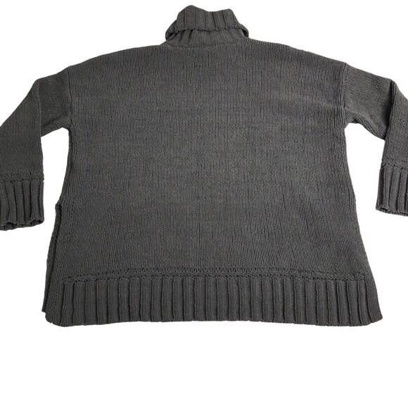 Aerie Sweater Womens Medium Gray Oversized Turtleneck Chunky Soft Comfort Casual - Picture 13 of 16